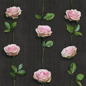 Roses on dark wood wallpaper image