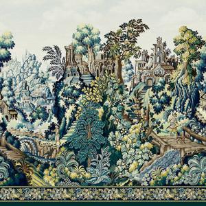 Verdure Tapestry - Viridian, Teal, Ink & Chartreuse image