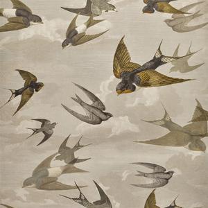 Chimney Swallows - Sepia image