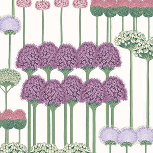 Allium - Mulberry, Blush & Lilac On White image