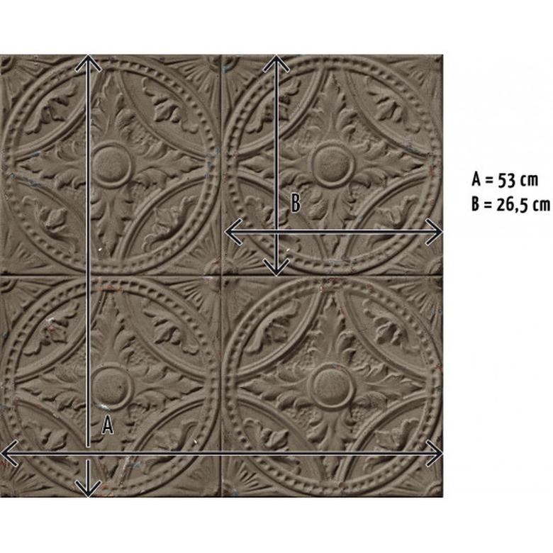 Antique taupe grey tin tiles image