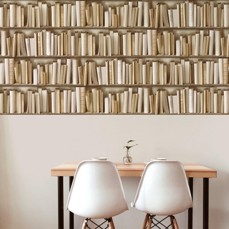 Ivory bookshelves image