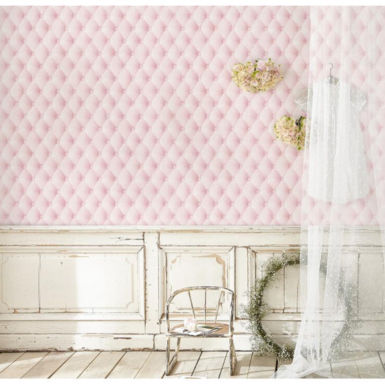 Pink linen tufted fabric image