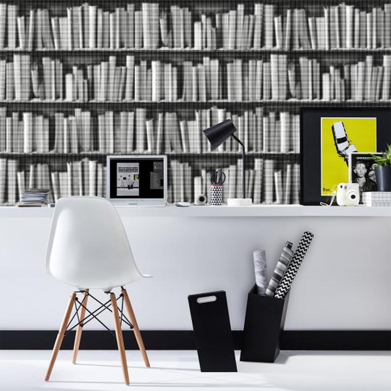 Halftone bookshelves image