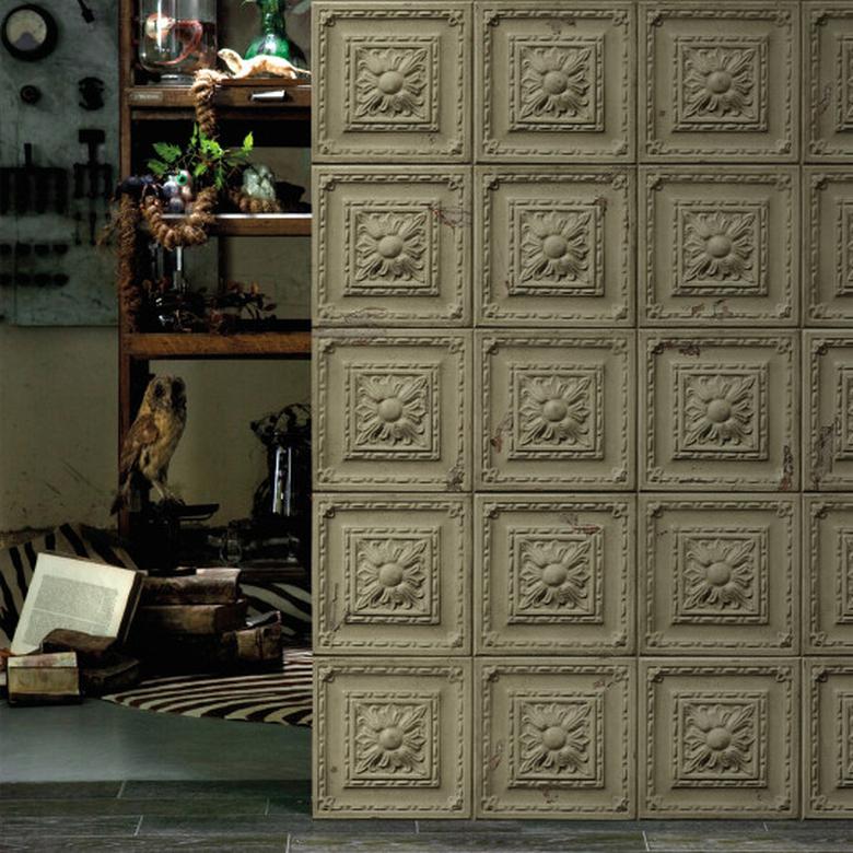 Antique khaki tin tiles image