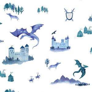 Castles & Dragons - Inky Blue / Teal image