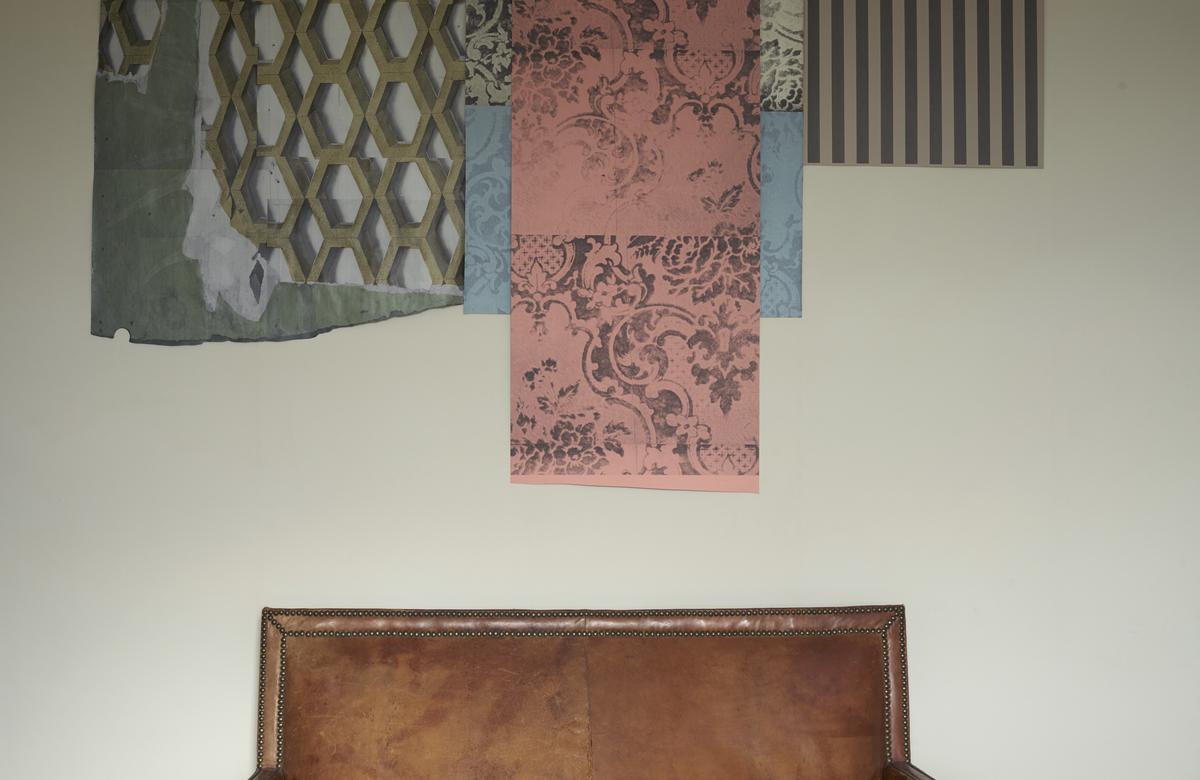 Faded Damask Collage - (4 Pieces) image