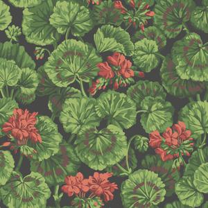 Geranium - Rouge & Leaf Greens On Black image