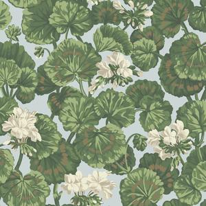 Geranium - Rose & Forest Greens On Parchment image