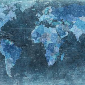 World Map - Blue image