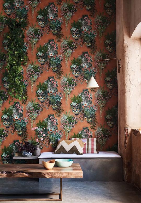 Talavera - Rose & Spring Greens On Terracotta image